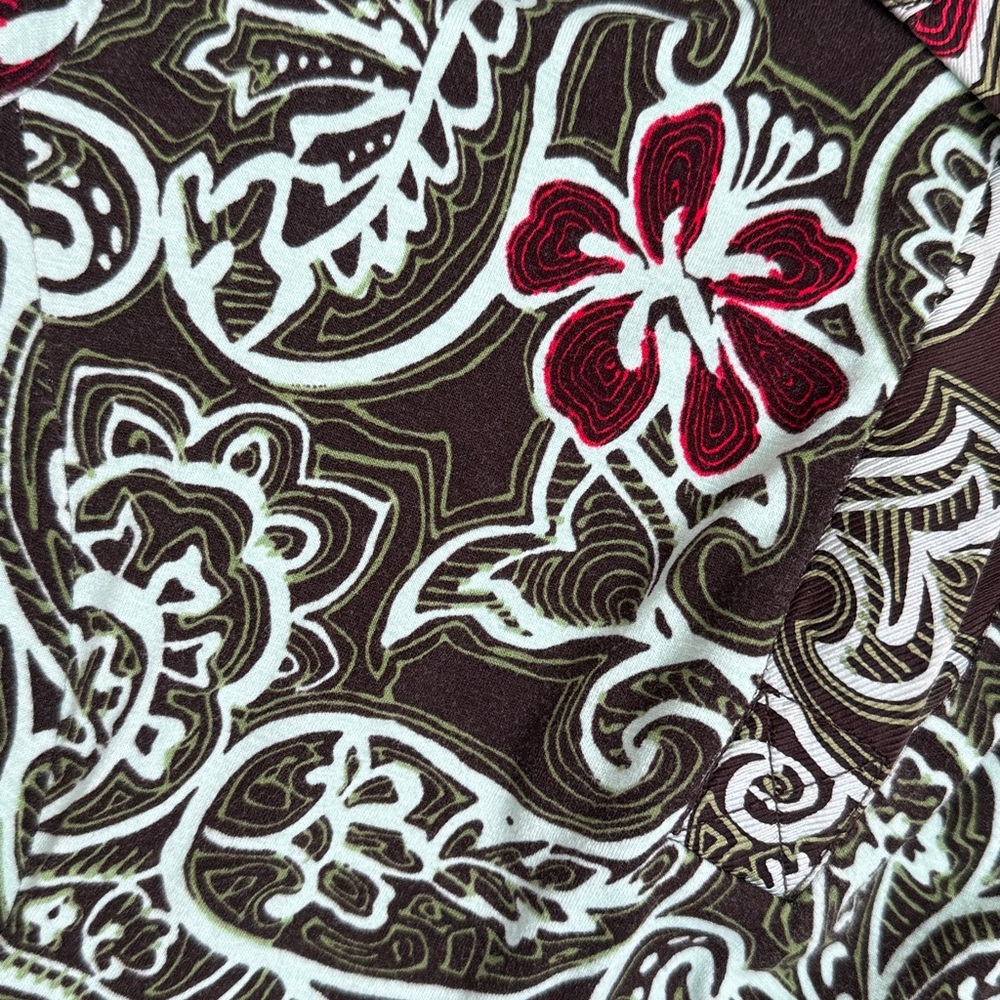 Etcetera shirt ruched pattern spring floral blouse. - Picture 3 of 3